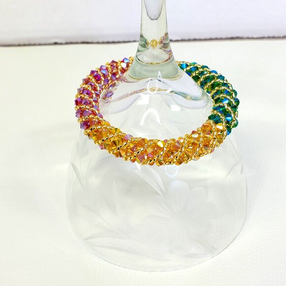 Multi Color Fall Crystal Bracelet Beaded Bracelet - Picture 10 of 11